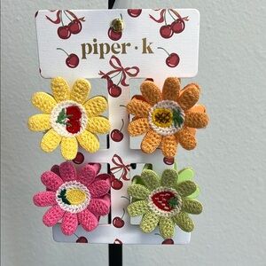 Piper K Flower/Fruit Crochet Hair Clips